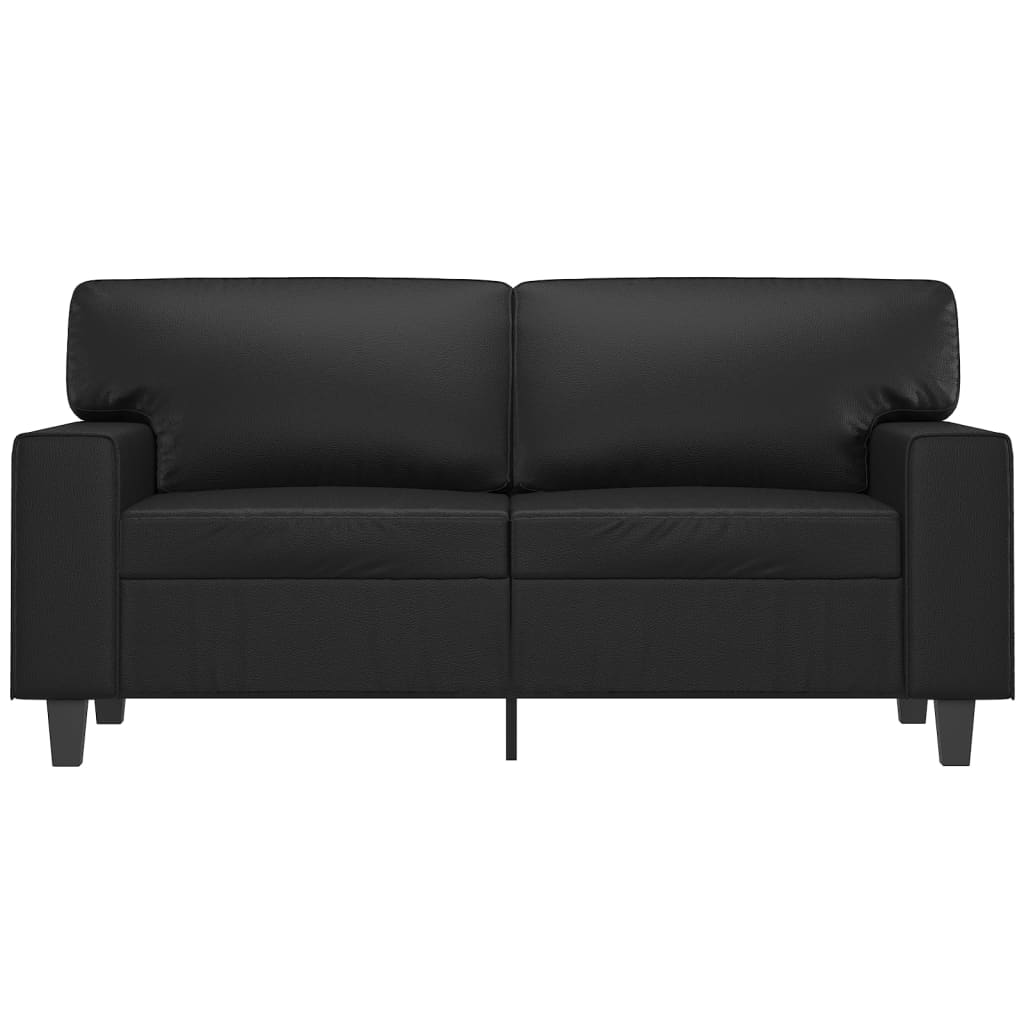 Tweezitsbank 120 cm kunstleer zwart