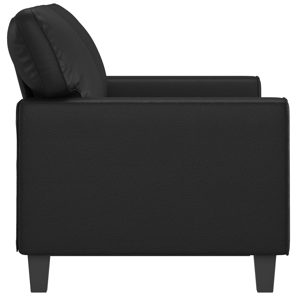 Tweezitsbank 120 cm kunstleer zwart