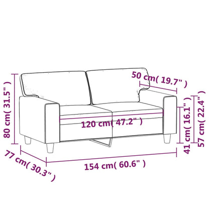 Tweezitsbank 120 cm kunstleer zwart