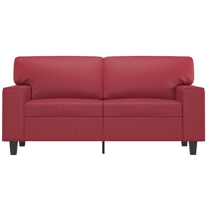 Tweezitsbank 120 cm kunstleer wijnrood