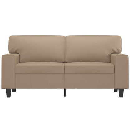 Tweezitsbank 120 cm kunstleer cappuccinokleurig