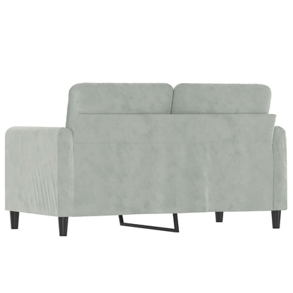 Tweezitsbank 120 cm fluweel lichtgrijs