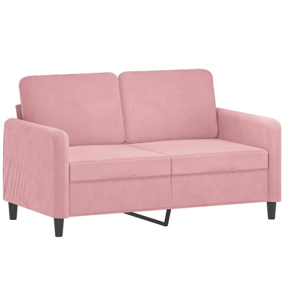 Tweezitsbank 120 cm fluweel roze