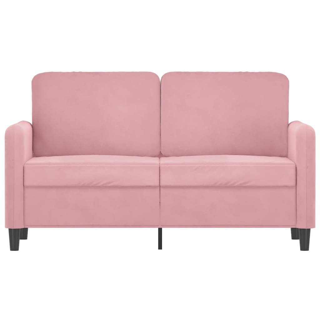 Tweezitsbank 120 cm fluweel roze