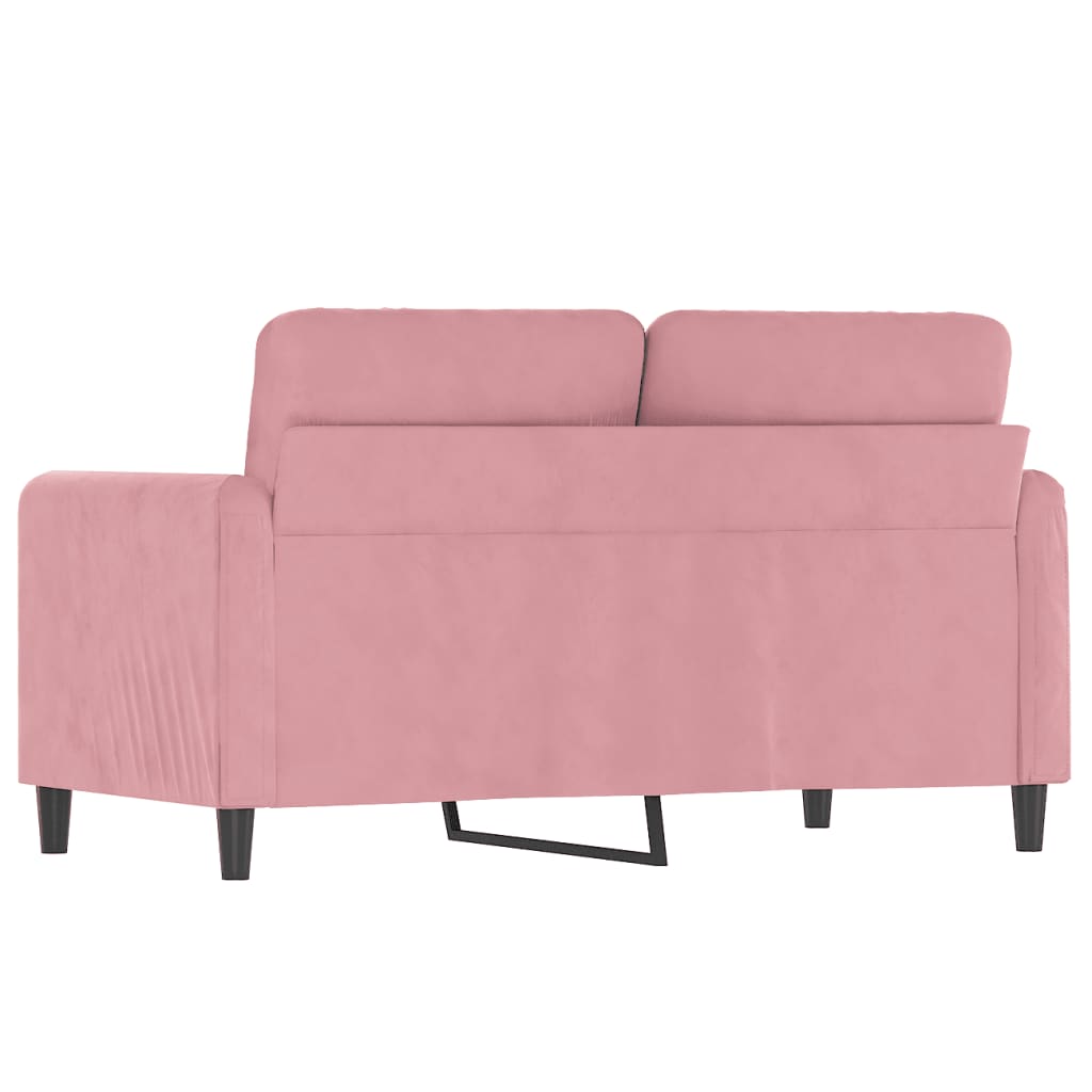 Tweezitsbank 120 cm fluweel roze
