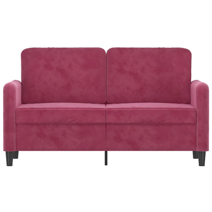 Tweezitsbank 120 cm fluweel wijnrood