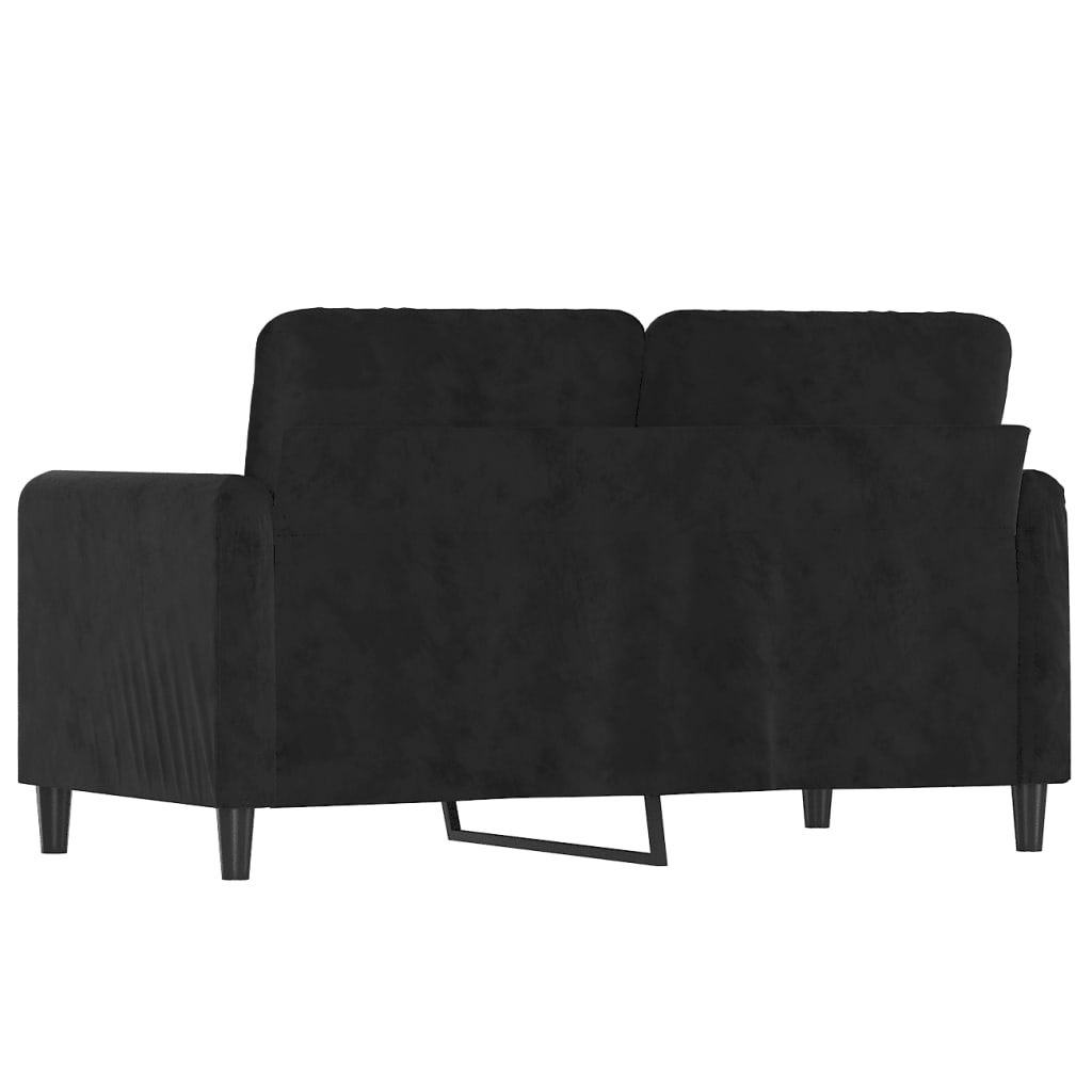 Tweezitsbank 120 cm fluweel zwart