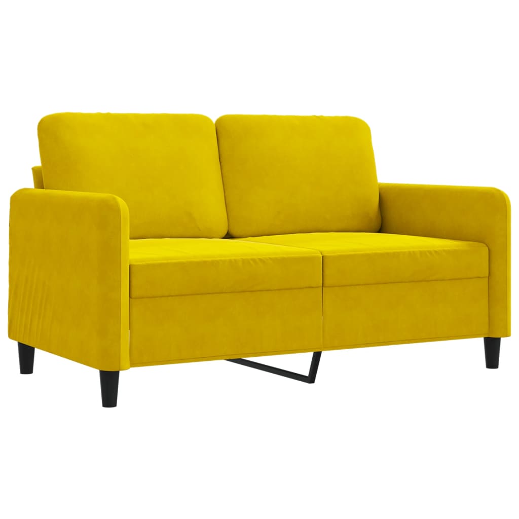 Tweezitsbank 120 cm fluweel geel