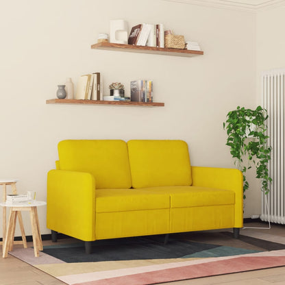 Tweezitsbank 120 cm fluweel geel