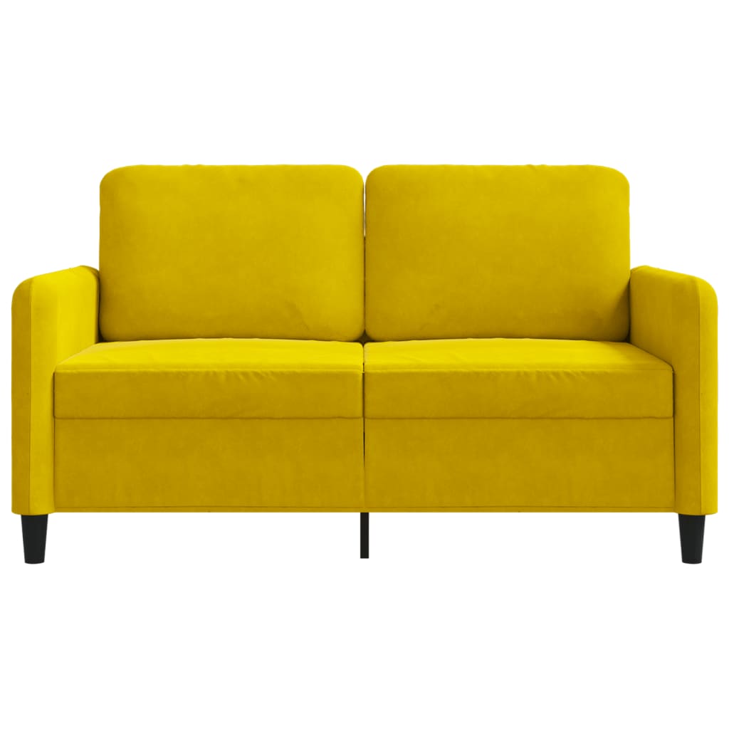 Tweezitsbank 120 cm fluweel geel