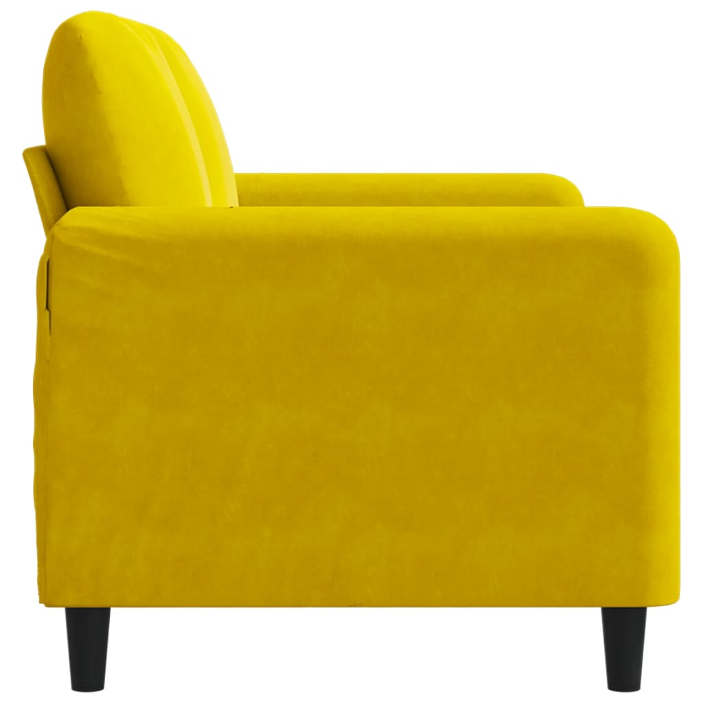 Tweezitsbank 120 cm fluweel geel