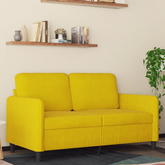 Tweezitsbank 120 cm fluweel geel