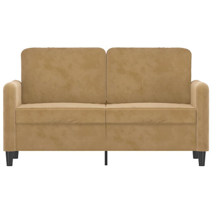 Tweezitsbank 120 cm fluweel bruin