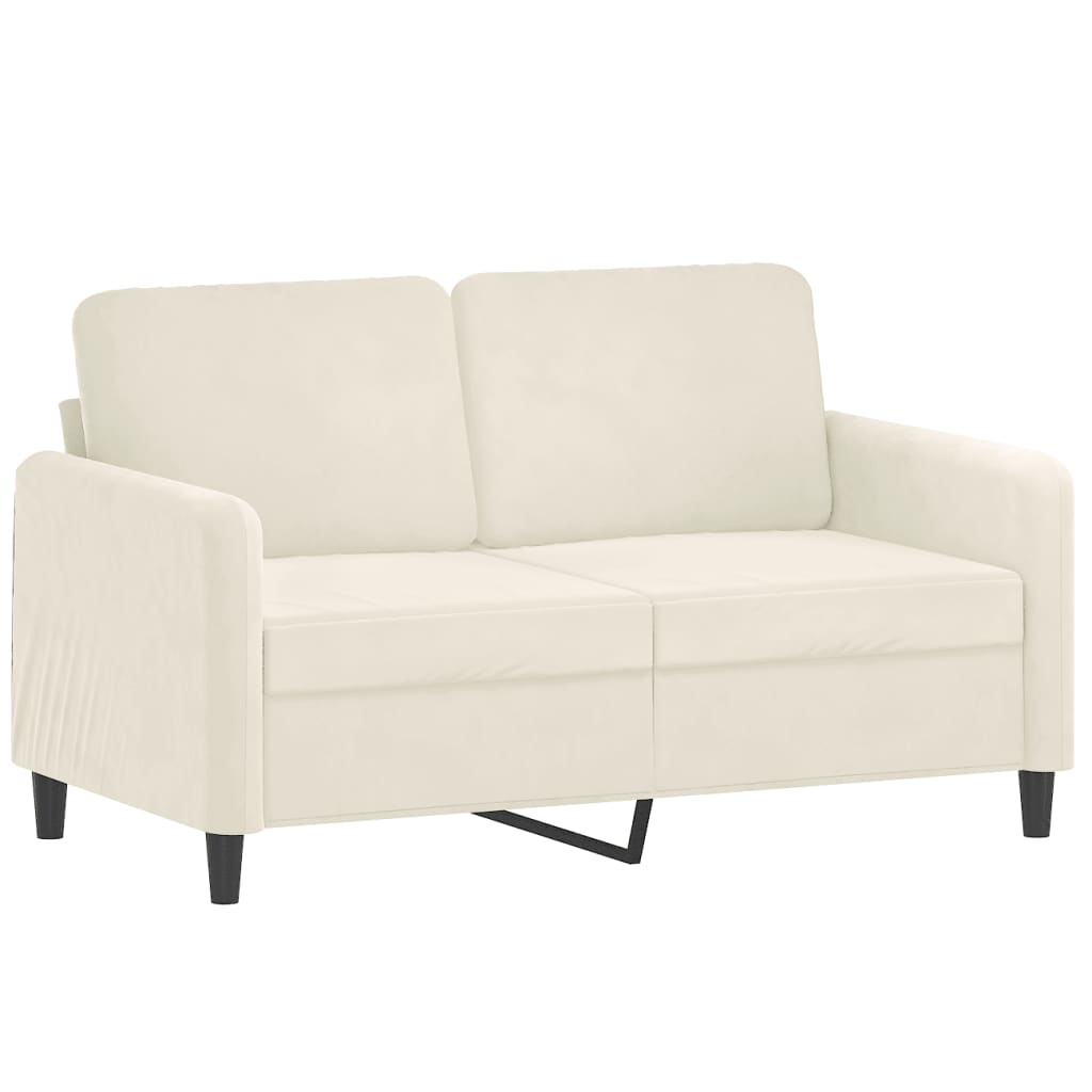 Tweezitsbank 120 cm fluweel crèmekleurig
