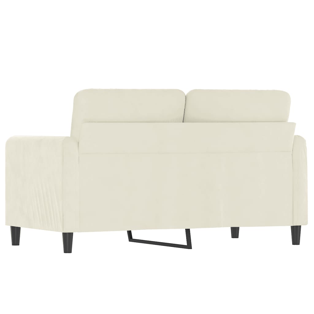 Tweezitsbank 120 cm fluweel crèmekleurig