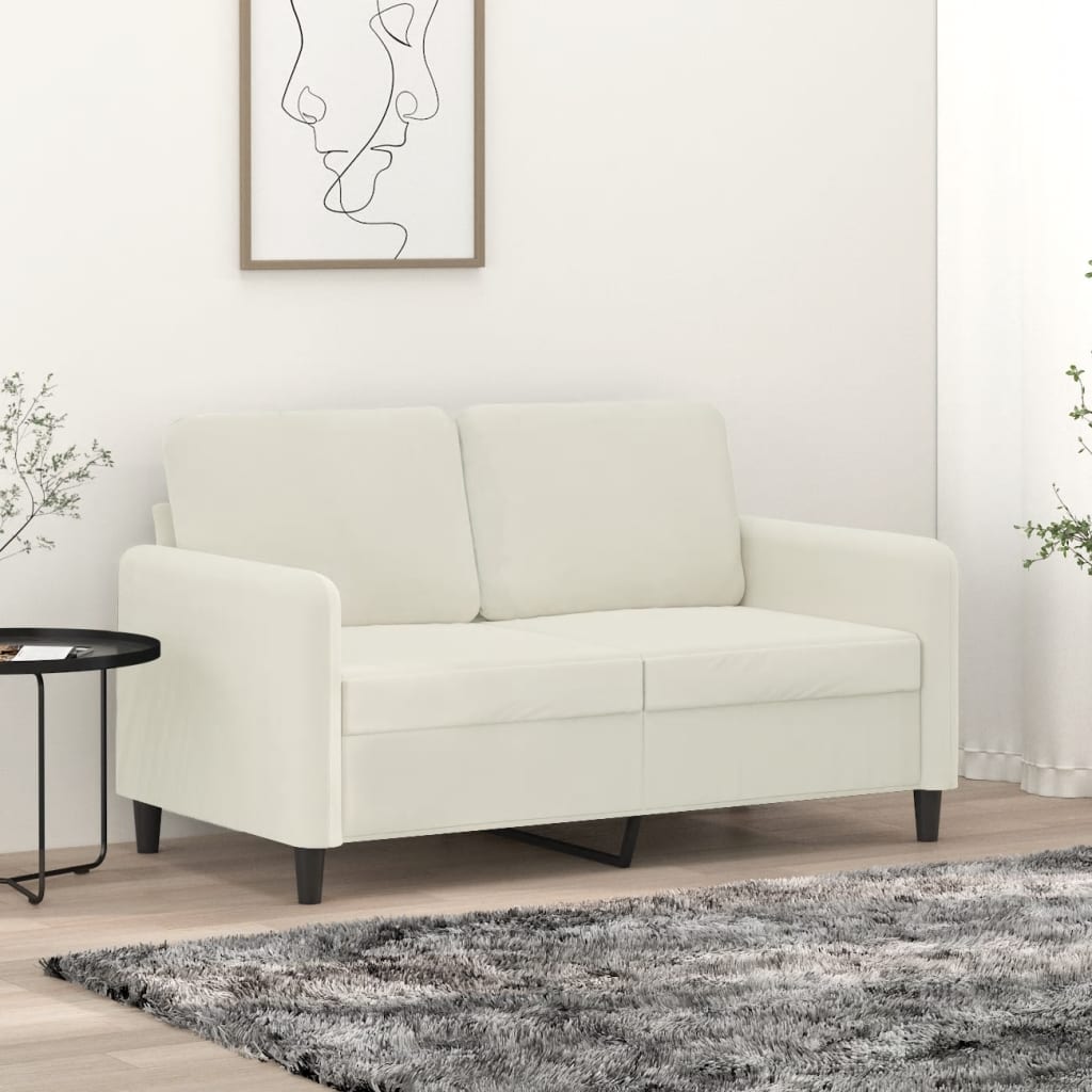 Tweezitsbank 120 cm fluweel crèmekleurig
