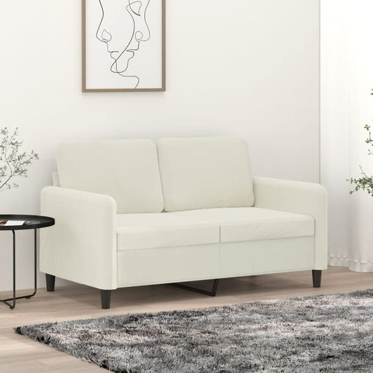 Tweezitsbank 120 cm fluweel crèmekleurig
