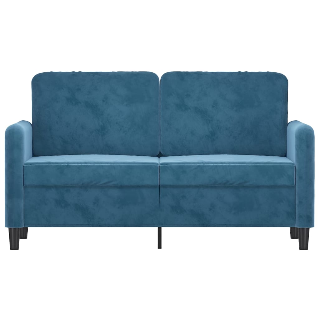 Tweezitsbank 120 cm fluweel blauw