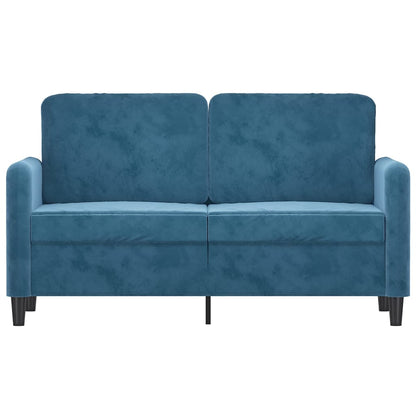 Tweezitsbank 120 cm fluweel blauw