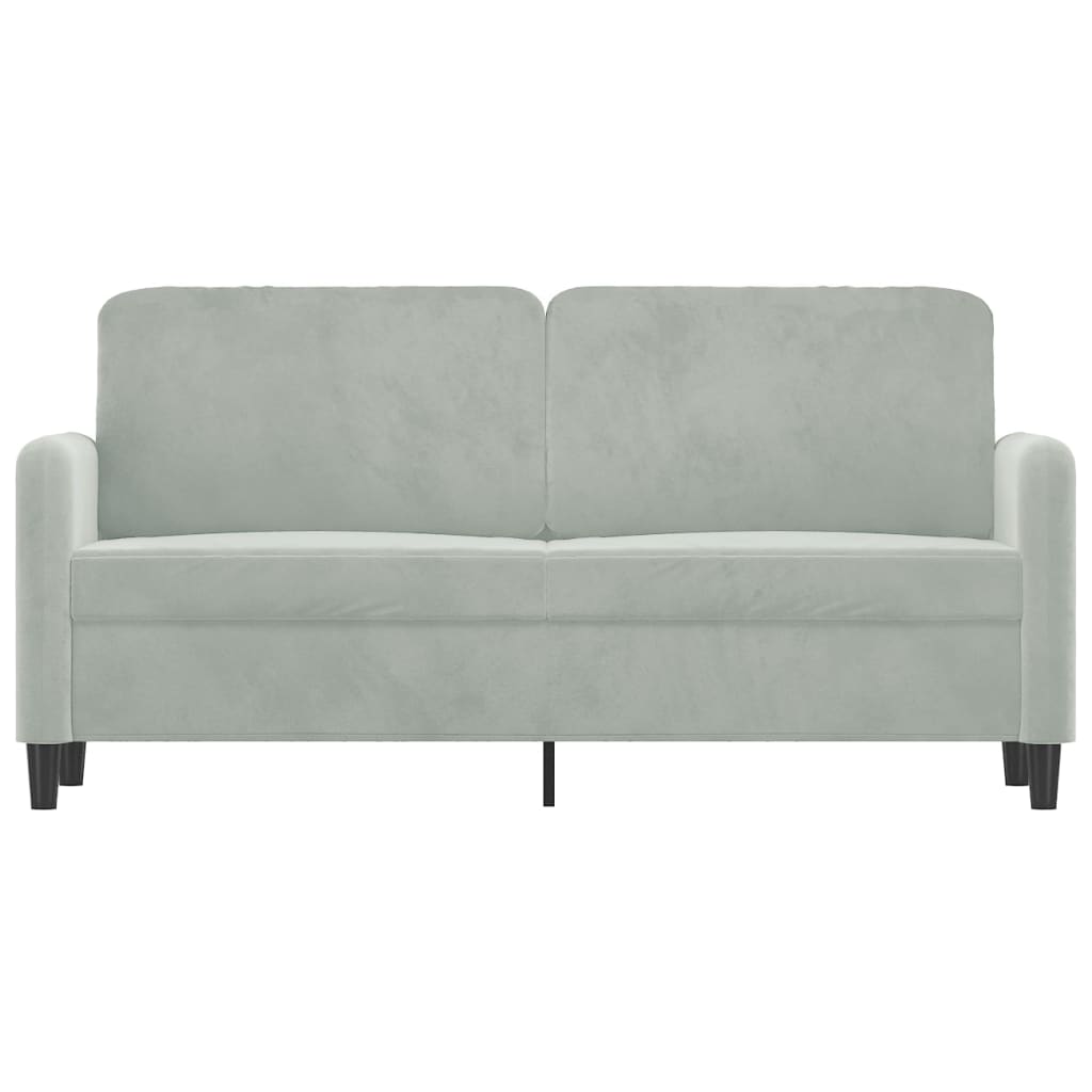 Tweezitsbank 140 cm fluweel lichtgrijs
