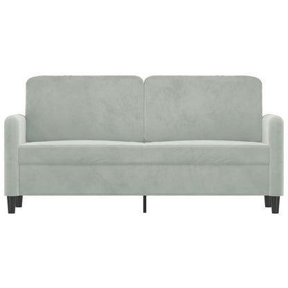 Tweezitsbank 140 cm fluweel lichtgrijs