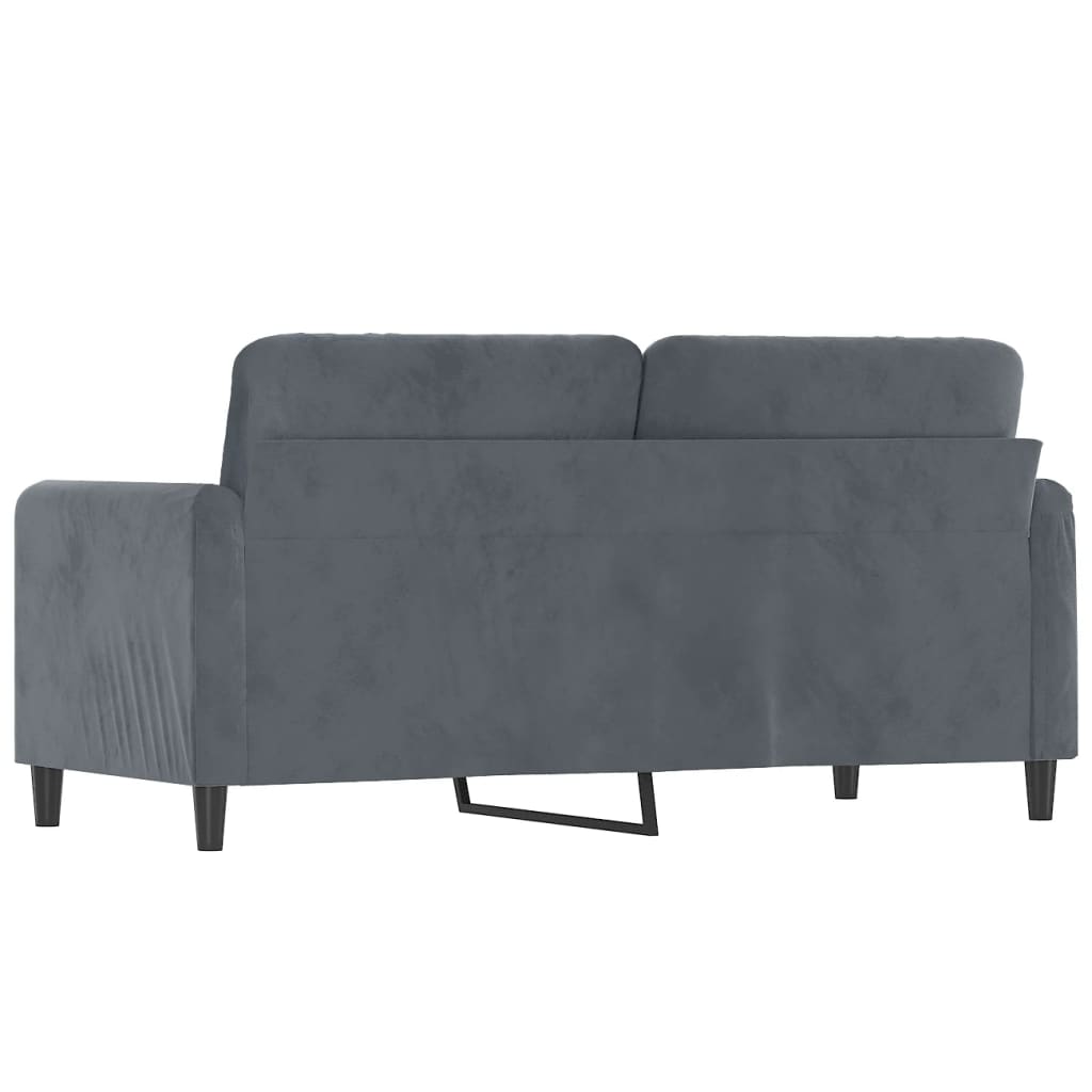 Tweezitsbank 140 cm fluweel donkergrijs