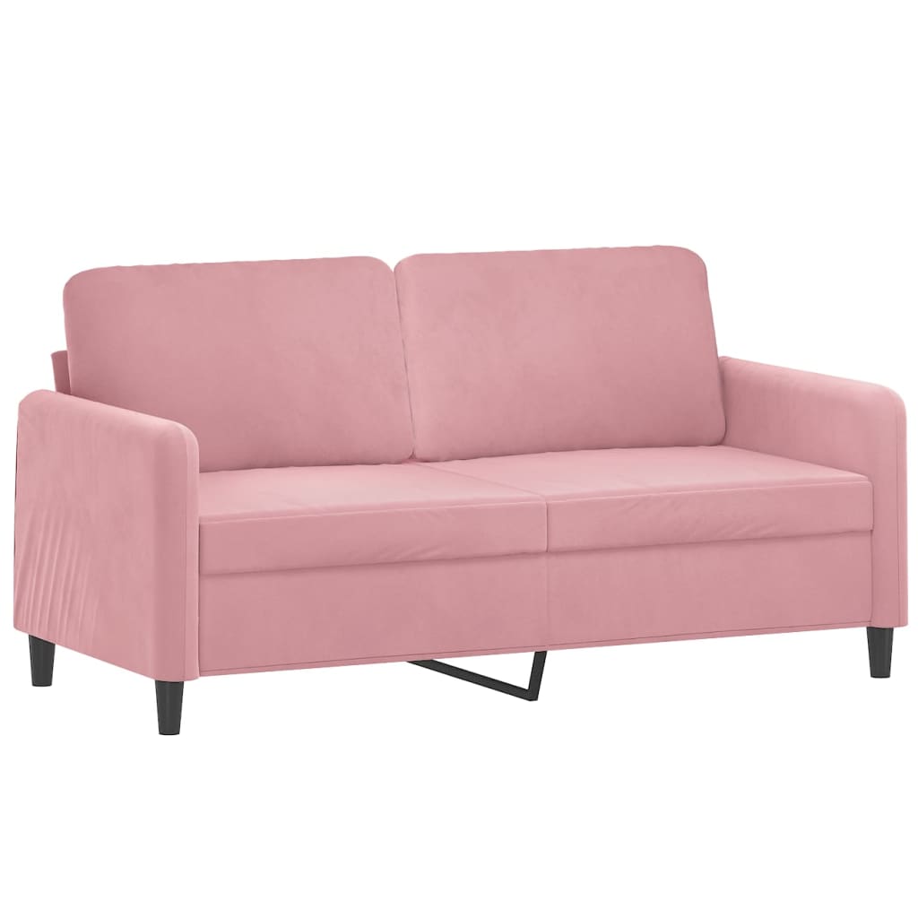 Tweezitsbank 140 cm fluweel roze