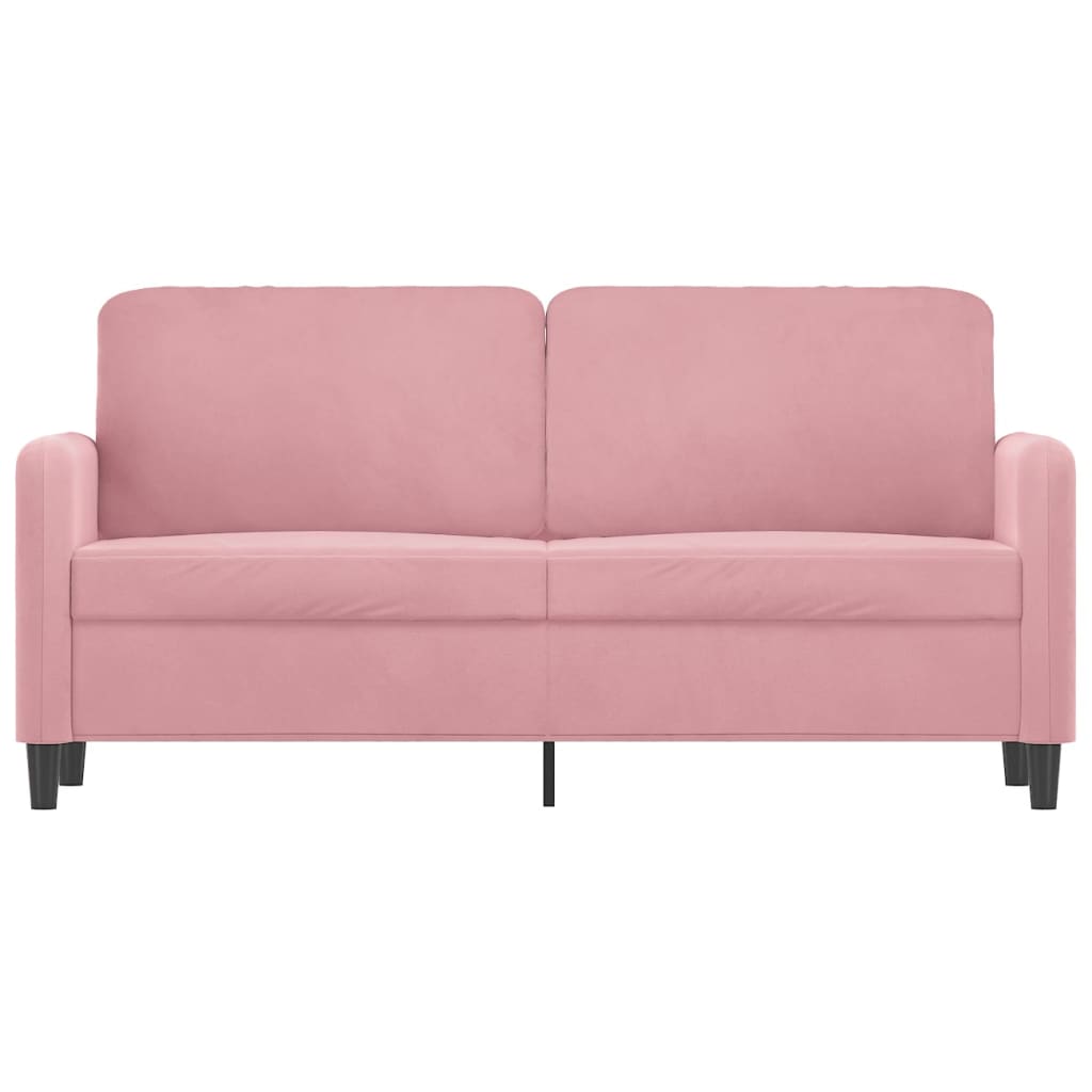 Tweezitsbank 140 cm fluweel roze