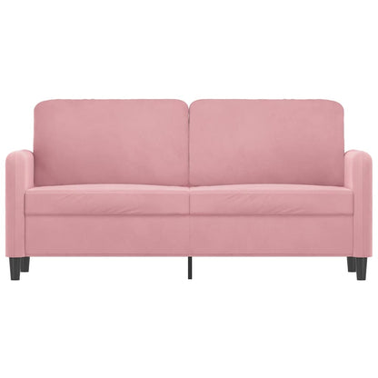 Tweezitsbank 140 cm fluweel roze
