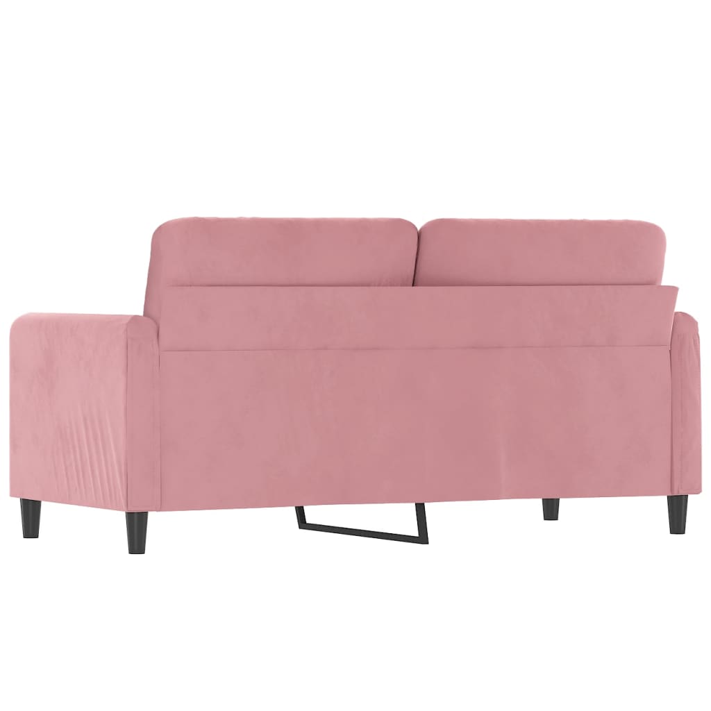 Tweezitsbank 140 cm fluweel roze