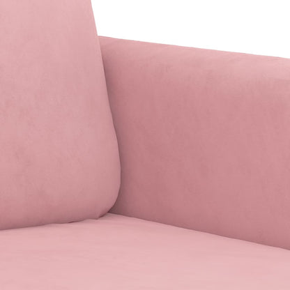 Tweezitsbank 140 cm fluweel roze