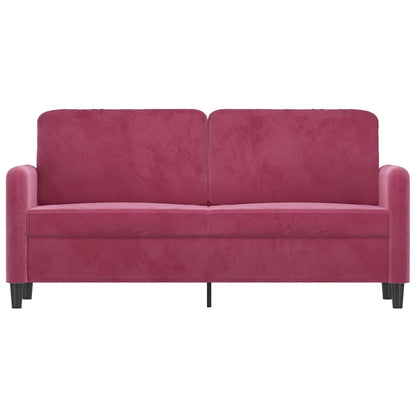 Tweezitsbank 140 cm fluweel wijnrood