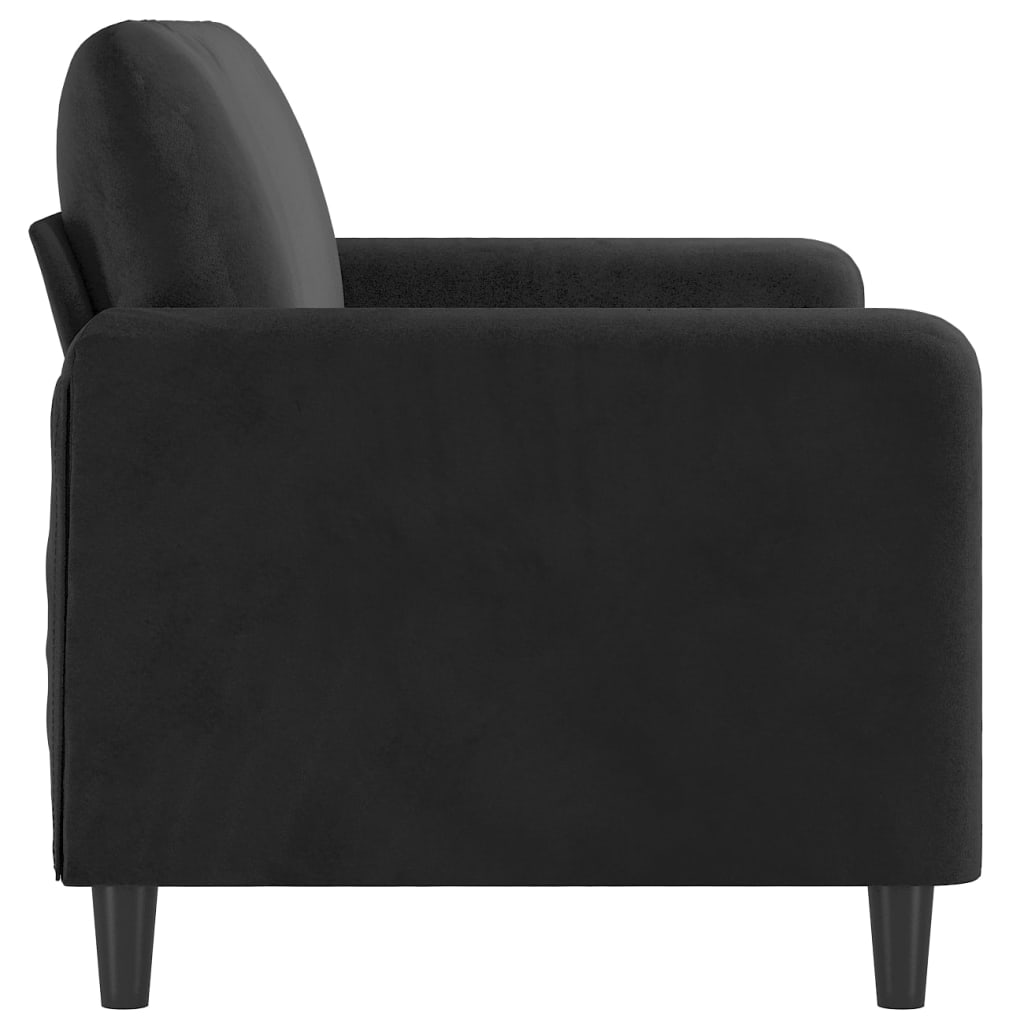 Tweezitsbank 140 cm fluweel zwart