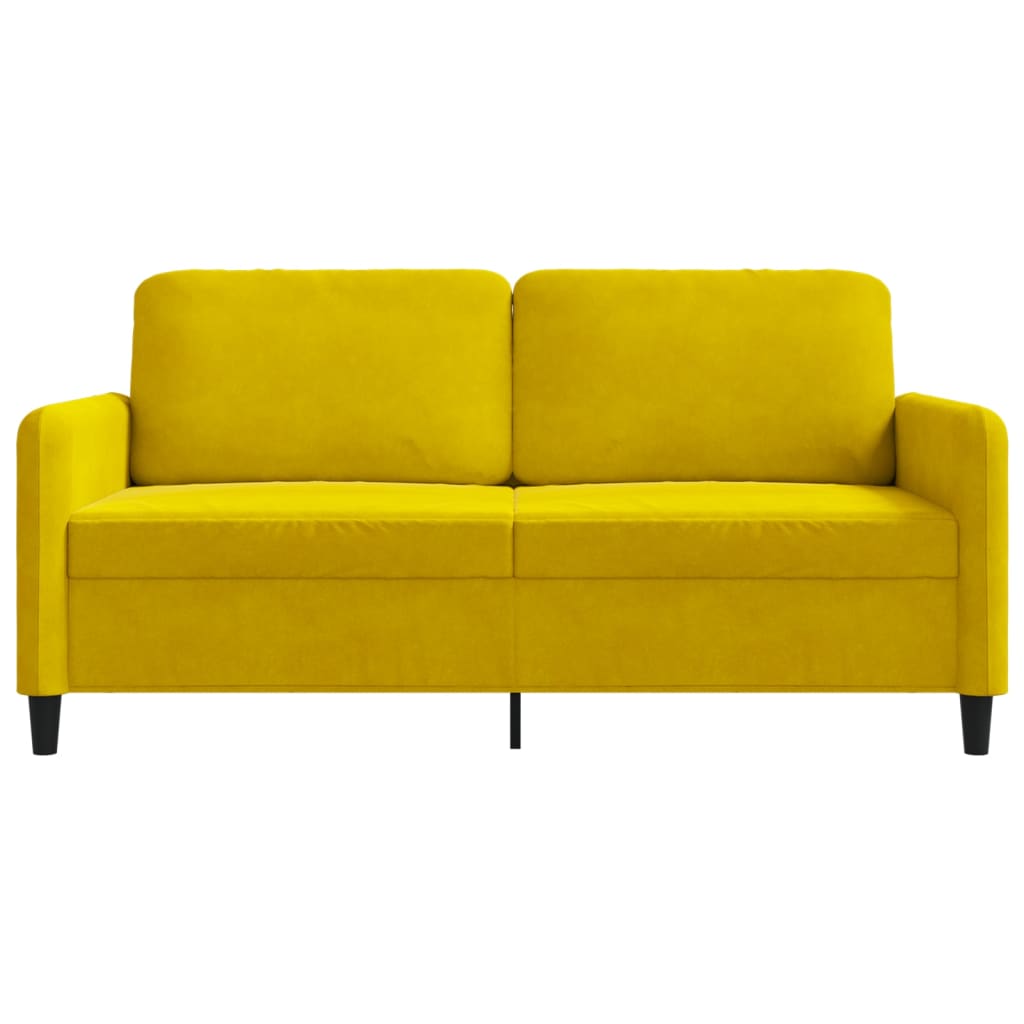 Tweezitsbank 140 cm fluweel geel