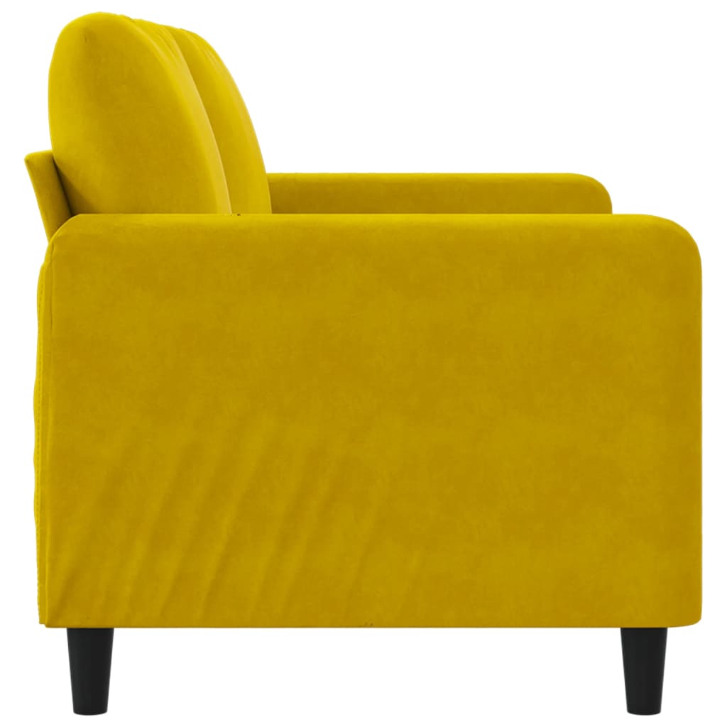 Tweezitsbank 140 cm fluweel geel