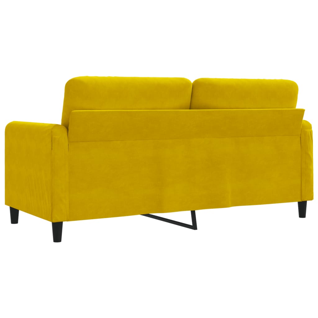 Tweezitsbank 140 cm fluweel geel