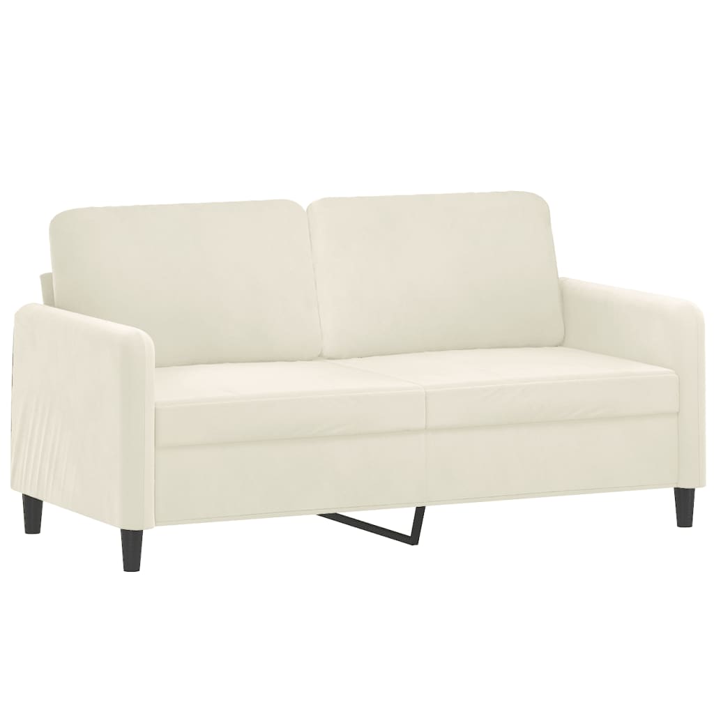 Tweezitsbank 140 cm fluweel crèmekleurig