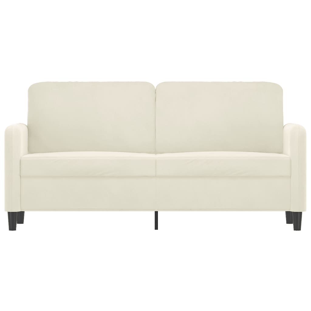 Tweezitsbank 140 cm fluweel crèmekleurig