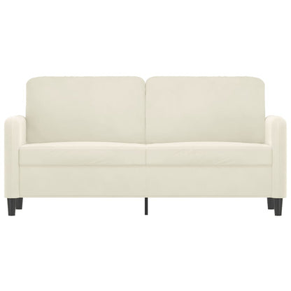 Tweezitsbank 140 cm fluweel crèmekleurig