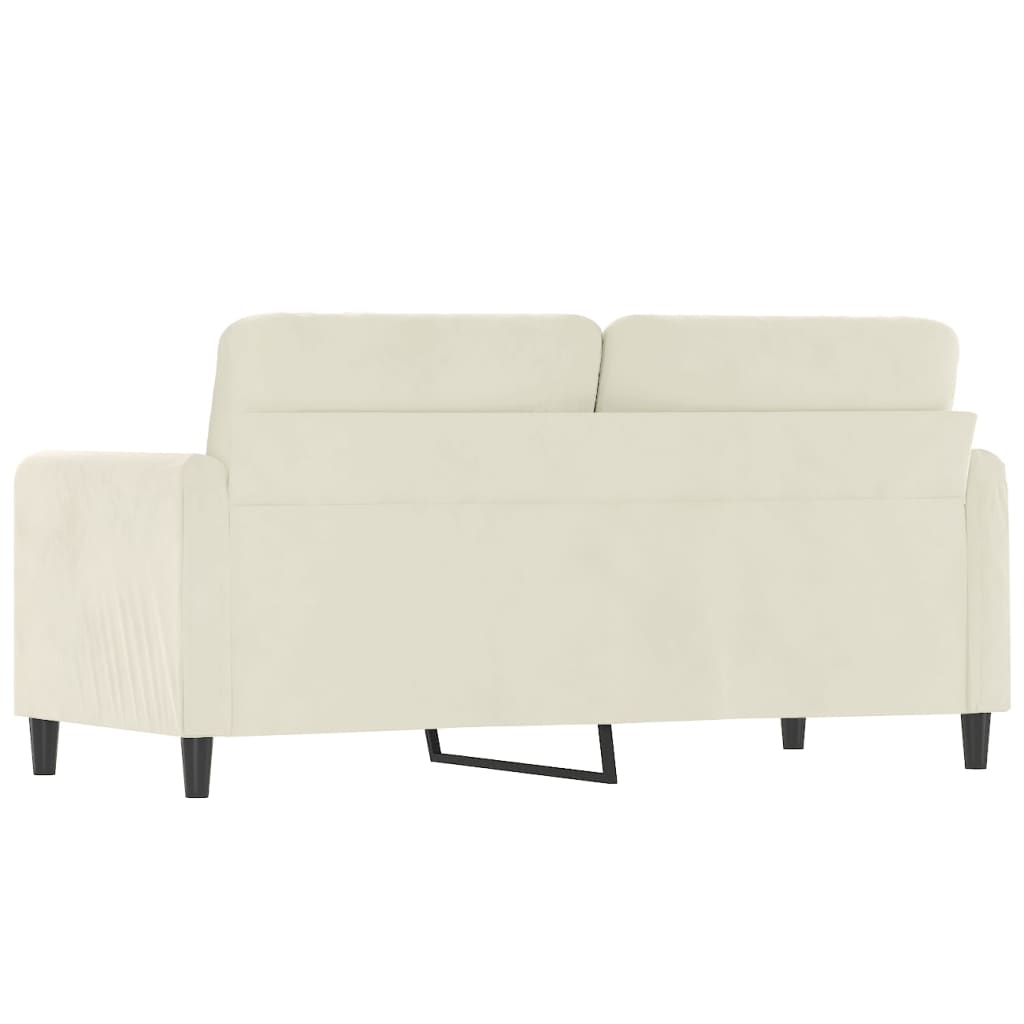 Tweezitsbank 140 cm fluweel crèmekleurig