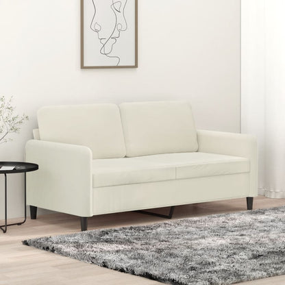 Tweezitsbank 140 cm fluweel crèmekleurig