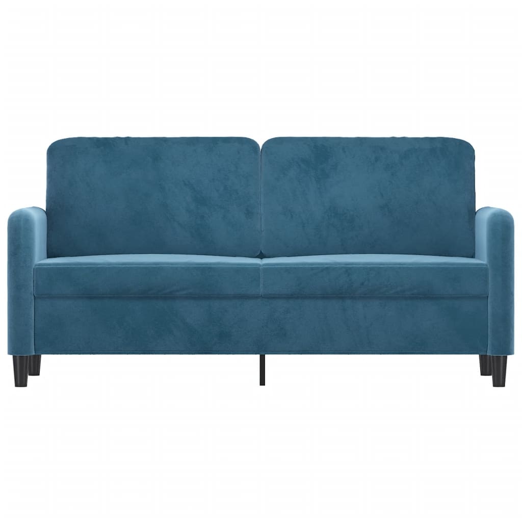 Tweezitsbank 140 cm fluweel blauw