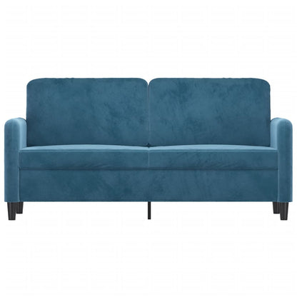 Tweezitsbank 140 cm fluweel blauw