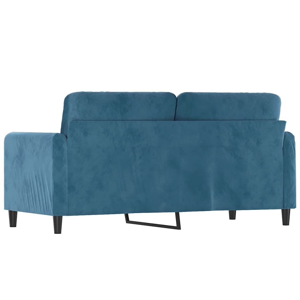 Tweezitsbank 140 cm fluweel blauw