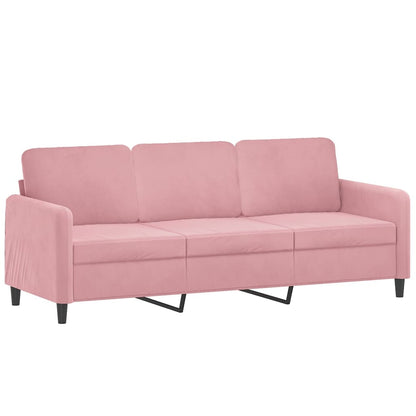 Driezitsbank 180 cm fluweel roze