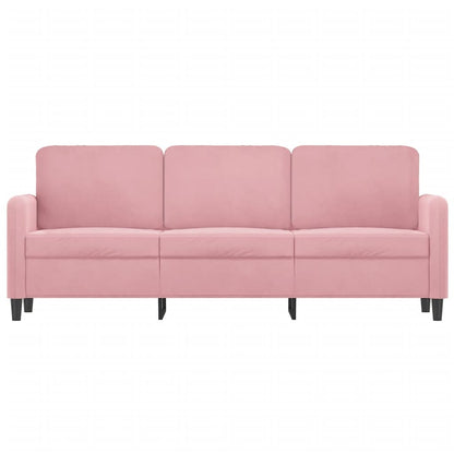 Driezitsbank 180 cm fluweel roze