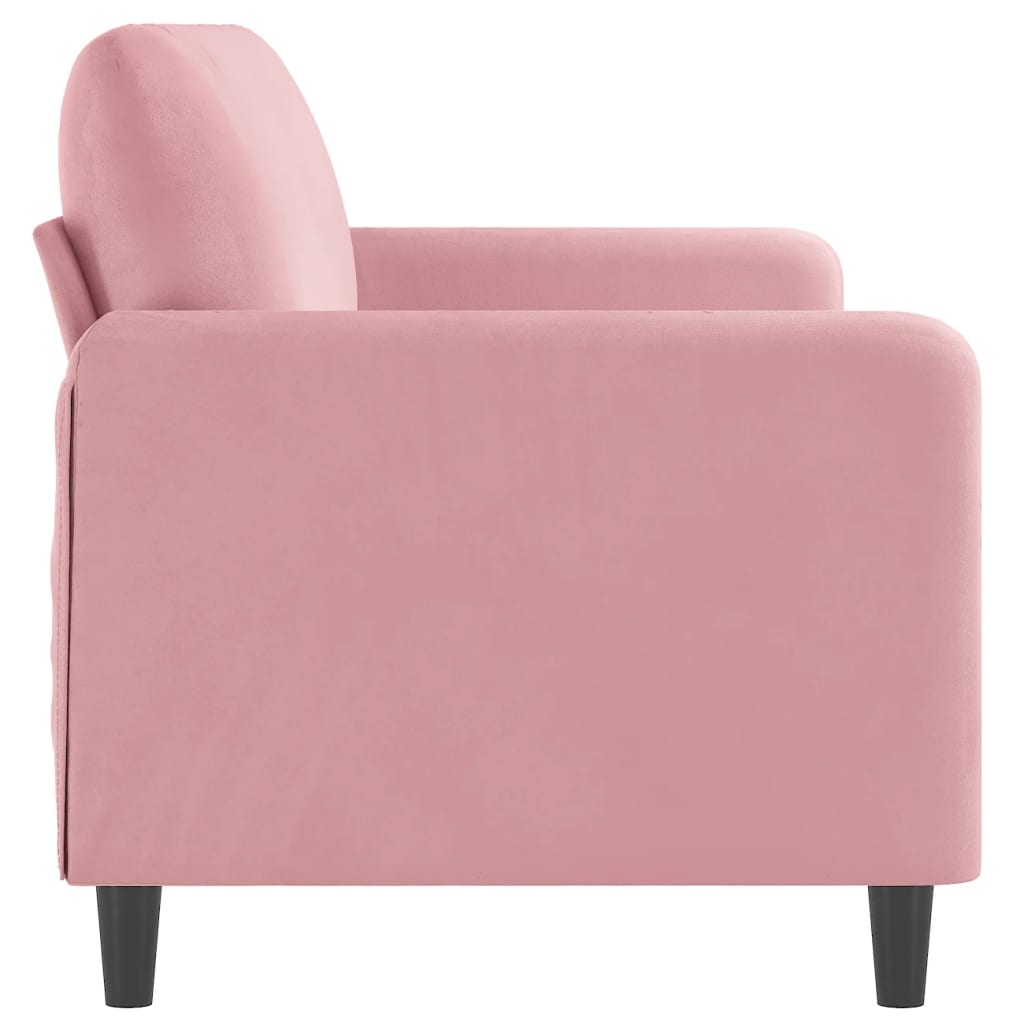 Driezitsbank 180 cm fluweel roze