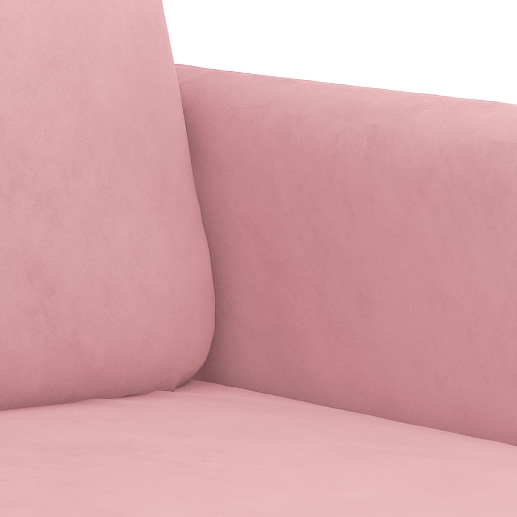 Driezitsbank 180 cm fluweel roze