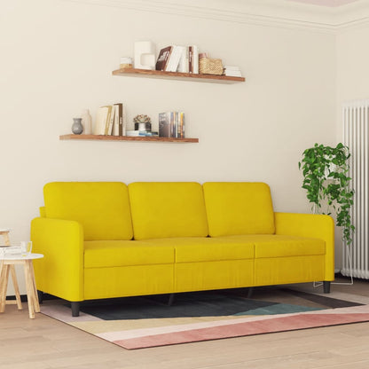 Driezitsbank 180 cm fluweel geel