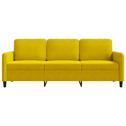 Driezitsbank 180 cm fluweel geel
